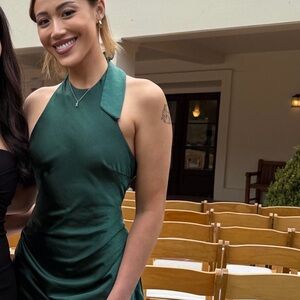 Elegant Green Halter Dress
